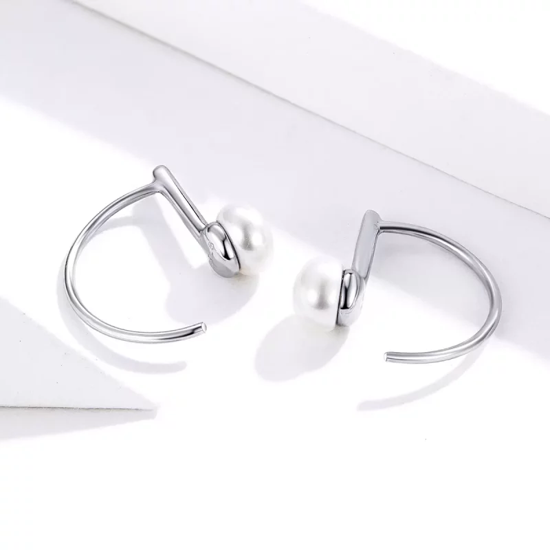 (afbeelding voor) Pandora Style Parel Oorhangers - SCE604-A - Bekijken 4