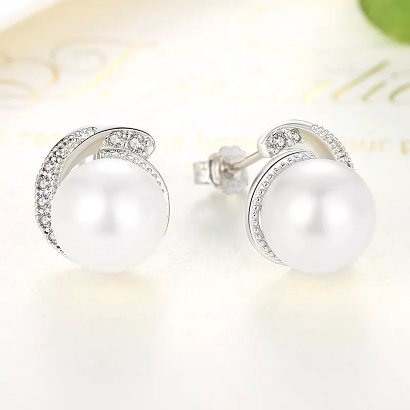 (afbeelding voor) Pandora Style Parel Oorknopjes - SCE021 - Bekijken 3