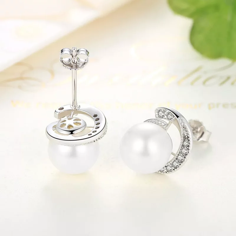 (afbeelding voor) Pandora Style Parel Oorknopjes - SCE021 - Bekijken 4