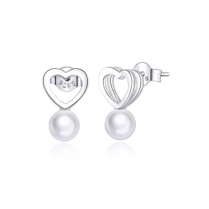 (afbeelding voor) Pandora Style Pareldruppel Oorknopjes - SCE869