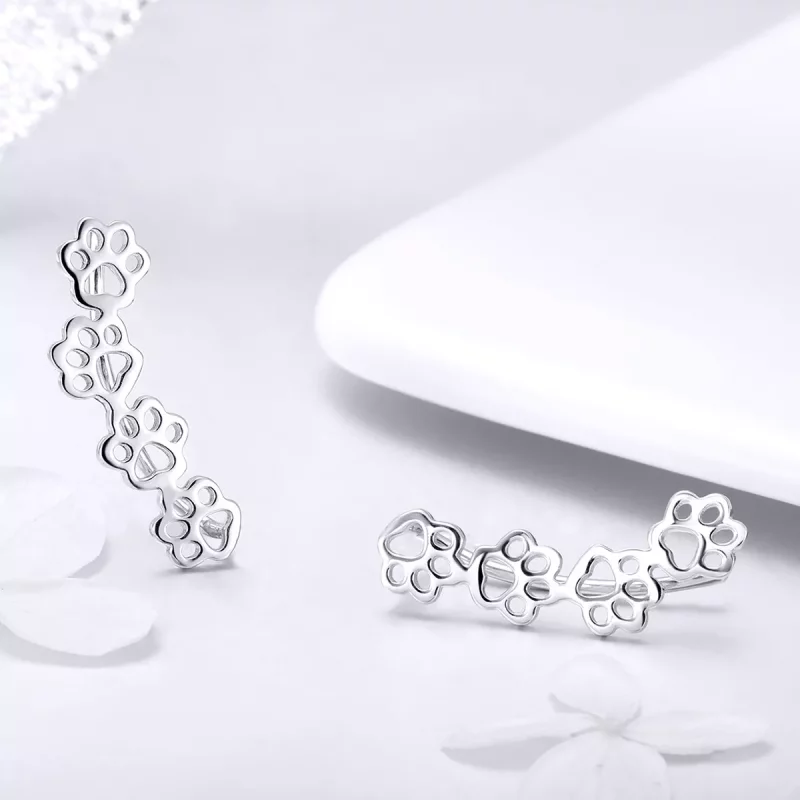(afbeelding voor) Pandora Style Pootpad Oorknopjes - SCE430 - Bekijken 3