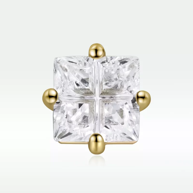 (afbeelding voor) Pandora Style Prinses Vierkant Zirkonium Oorknopjes - SCE1090 - Bekijken 3