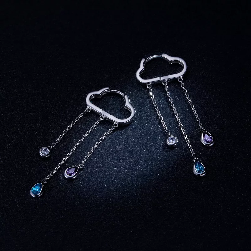 (afbeelding voor) Pandora Style Regenachtige Wolken Oorhangers - BSE220 - Bekijken 9