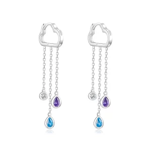 Pandora Style Regenachtige Wolken Oorhangers - BSE220 (afbeelding voor) Pandora Style Regenachtige Wolken Oorhangers - BSE220