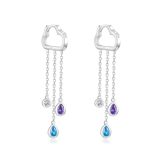 (afbeelding voor) Pandora Style Regenachtige Wolken Oorhangers - BSE220