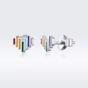 Pandora Style Regenboog Hart Oorknopjes - SCE787 (afbeelding voor) Pandora Style Regenboog Hart Oorknopjes - SCE787