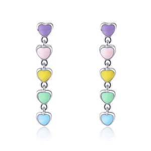Pandora Style Regenboog Harten Oorknopjes - SCE451 (afbeelding voor) Pandora Style Regenboog Harten Oorknopjes - SCE451