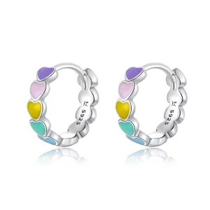 Pandora Style Regenboog Harten Oorringen - SCE909 (afbeelding voor) Pandora Style Regenboog Harten Oorringen - SCE909
