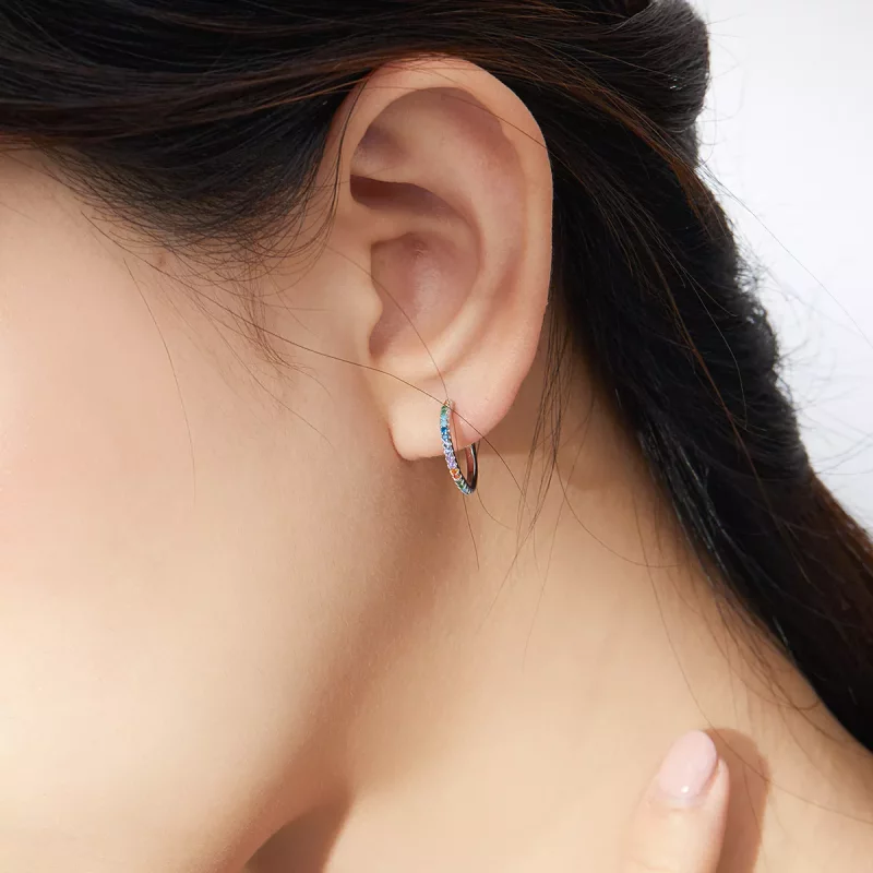 (afbeelding voor) Pandora Style Regenboog Oorringen - SCE837 - Bekijken 6