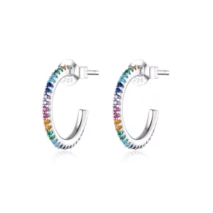 Pandora Style Regenboog Oorringen - SCE837 (afbeelding voor) Pandora Style Regenboog Oorringen - SCE837