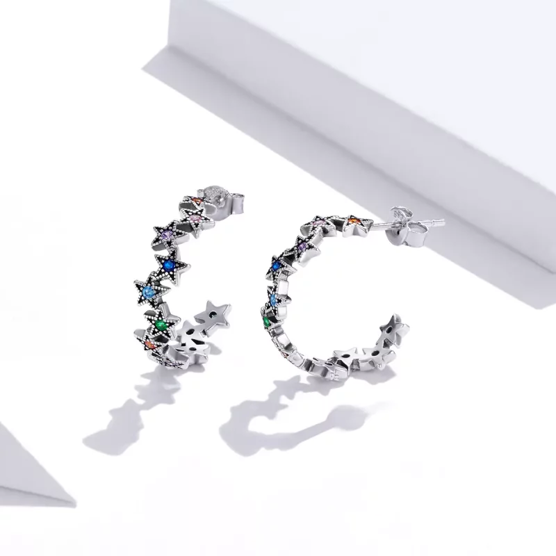 (afbeelding voor) Pandora Style Regenboog Sterren Oorknopjes - SCE1082 - Bekijken 2