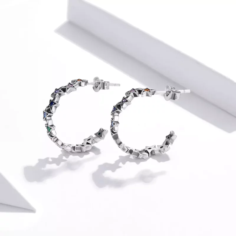 (afbeelding voor) Pandora Style Regenboog Sterren Oorknopjes - SCE1082 - Bekijken 3