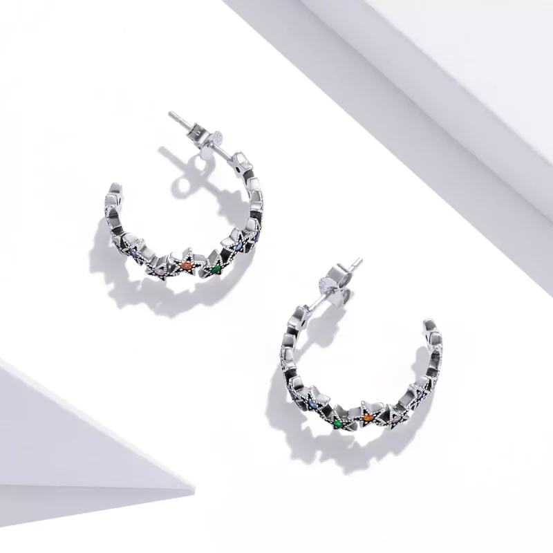 (afbeelding voor) Pandora Style Regenboog Sterren Oorknopjes - SCE1082 - Bekijken 4