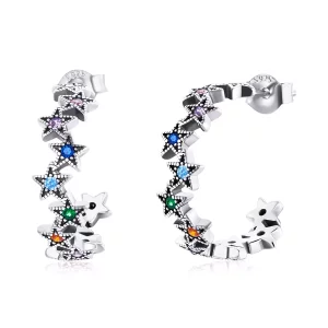 (afbeelding voor) Pandora Style Regenboog Sterren Oorknopjes - SCE1082