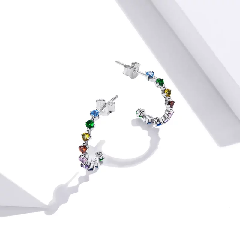 (afbeelding voor) Pandora Style Regenboogwoorden Oorknopjes - SCE1014 - Bekijken 4