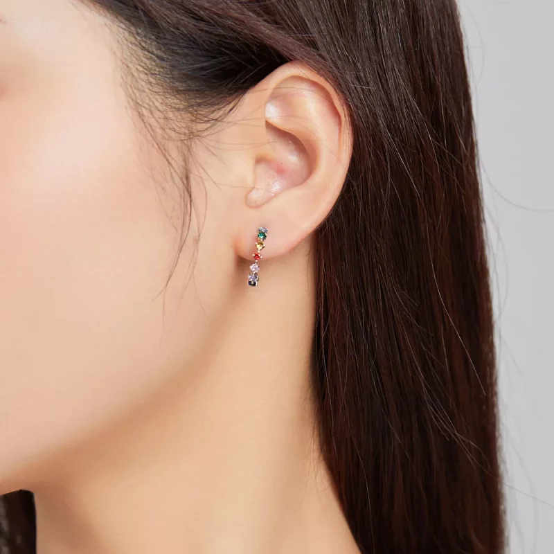 (afbeelding voor) Pandora Style Regenboogwoorden Oorknopjes - SCE1014 - Bekijken 5