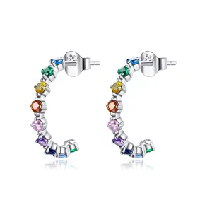 (afbeelding voor) Pandora Style Regenboogwoorden Oorknopjes - SCE1014