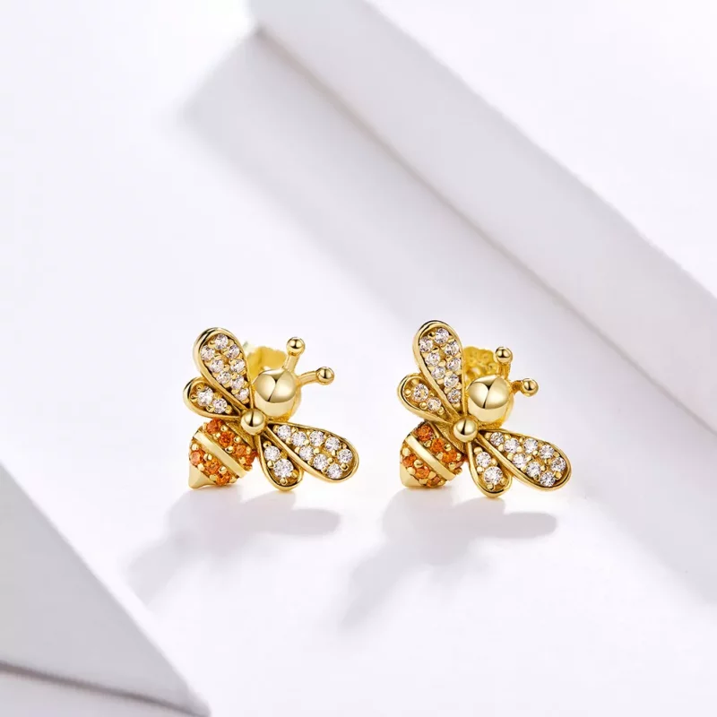 (afbeelding voor) Pandora Style Reiki Bij Oorknopjes - SCE344-B - Bekijken 2