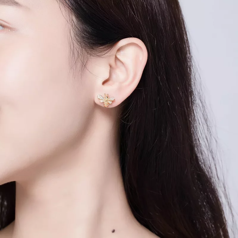 (afbeelding voor) Pandora Style Reiki Bij Oorknopjes - SCE344-B - Bekijken 6