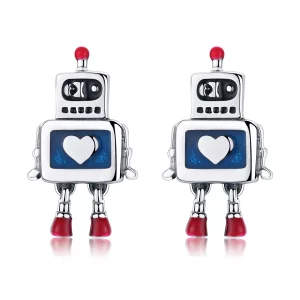 (afbeelding voor) Pandora Style Robot Oorknopjes - SCE477