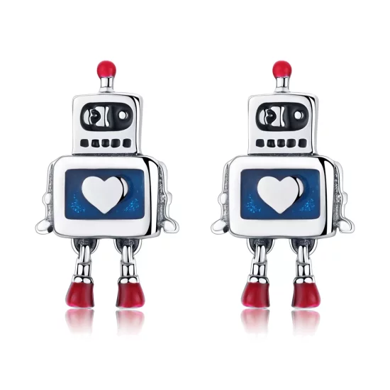 (afbeelding voor) Pandora Style Robot Oorknopjes - SCE477