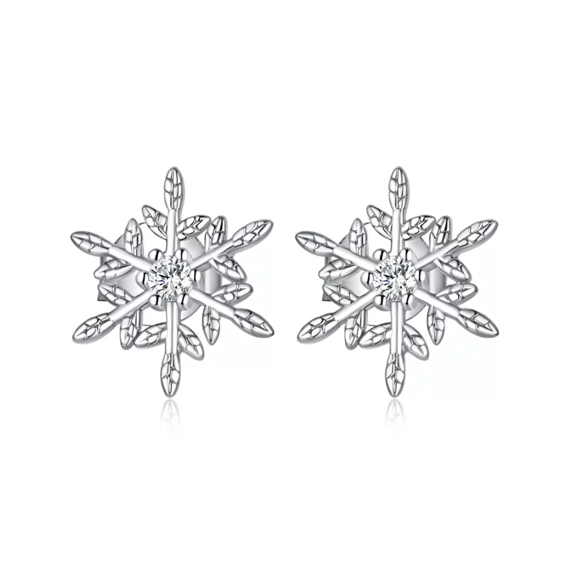 (afbeelding voor) Pandora Style Romantische sneeuwvlokken Oorknopjes - BSE424
