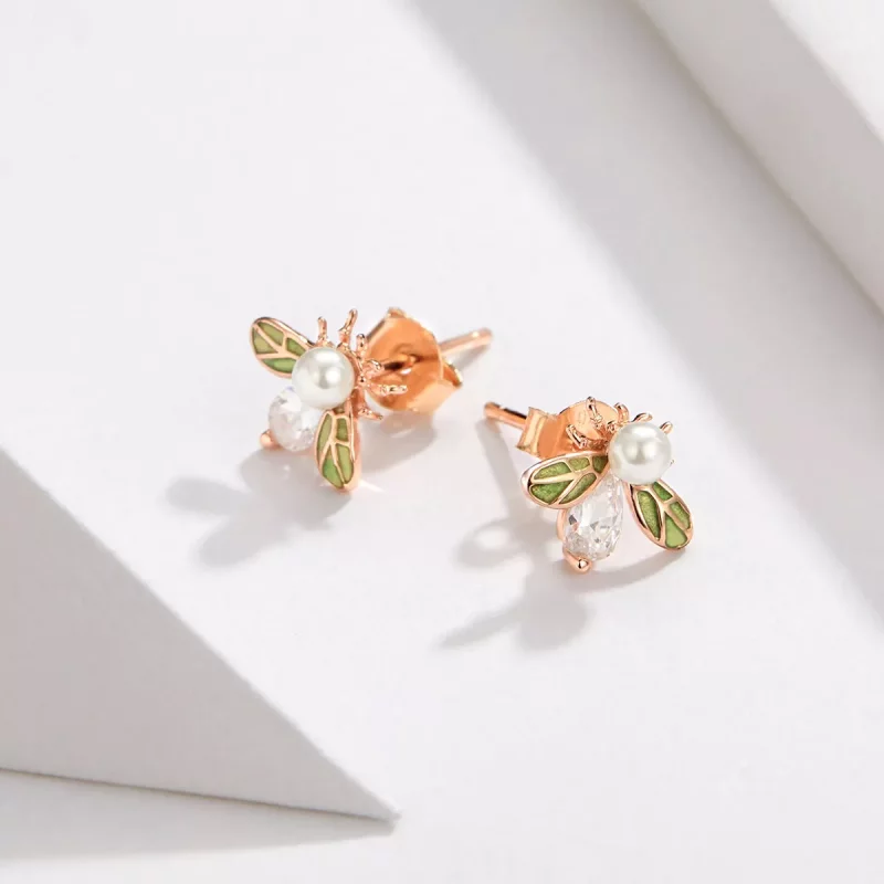 (afbeelding voor) Pandora Style Rose Bij Oorknopjes - SCE643 - Bekijken 4