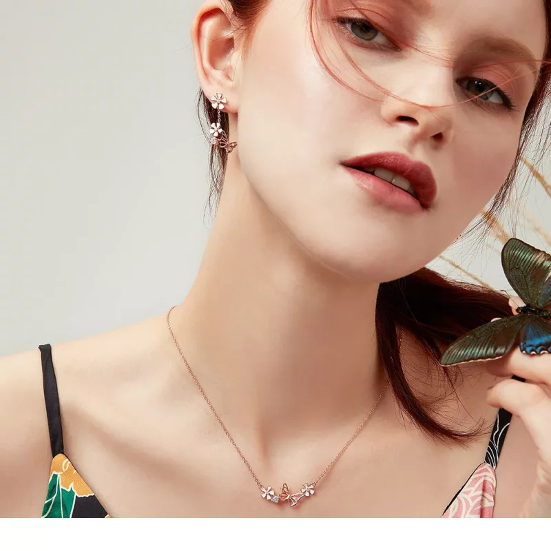 (afbeelding voor) Pandora Style Rose Dansende vlinder Oorhangers - BSE100 - Bekijken 6