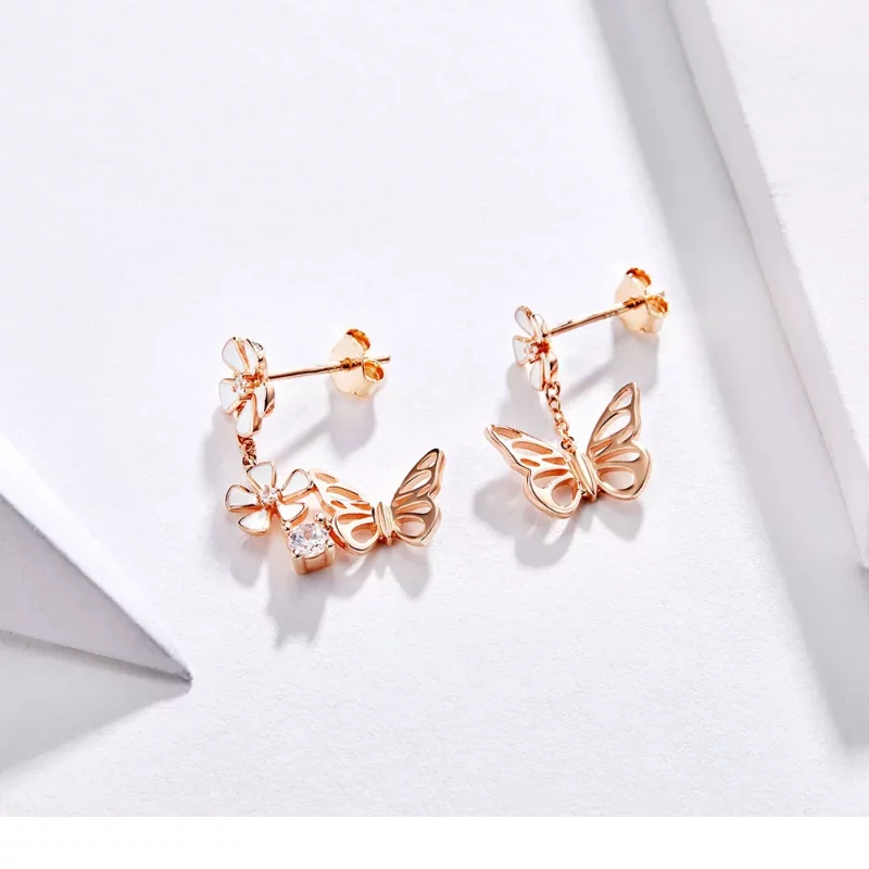 (afbeelding voor) Pandora Style Rose Dansende vlinder Oorhangers - BSE100 - Bekijken 7
