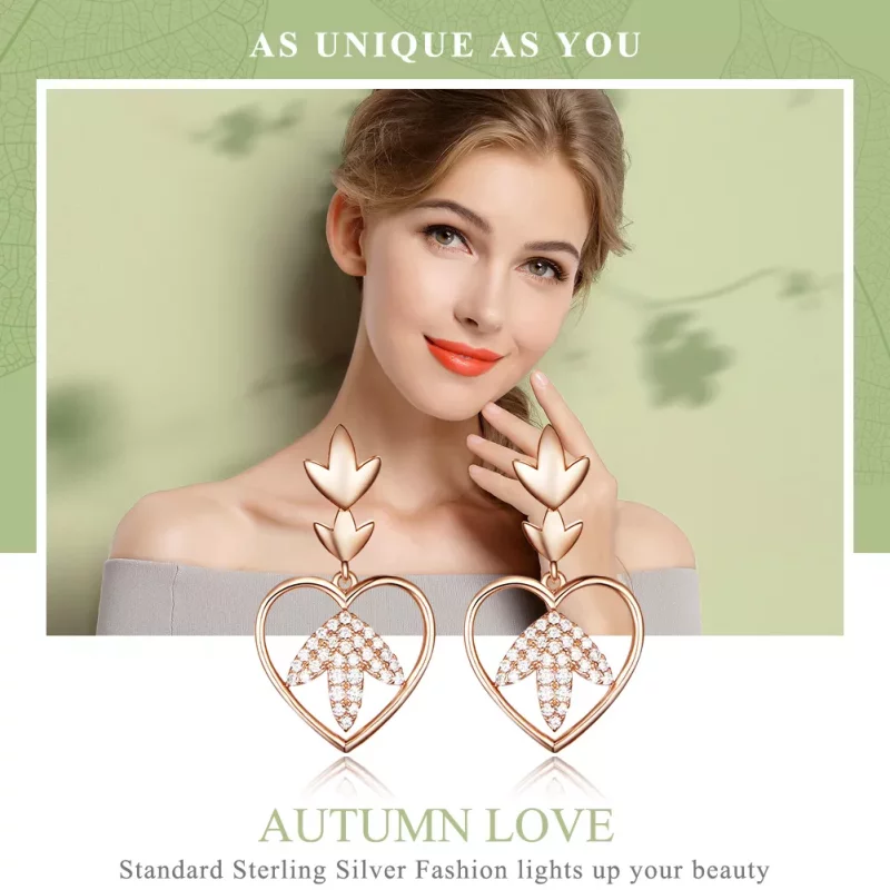 (afbeelding voor) Pandora Style Rose De Liefde van de herfst Oorhangers - SCE557 - Bekijken 2
