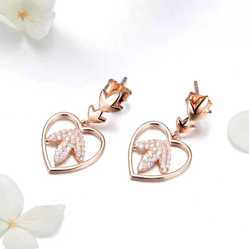 (afbeelding voor) Pandora Style Rose De Liefde van de herfst Oorhangers - SCE557 - Bekijken 3