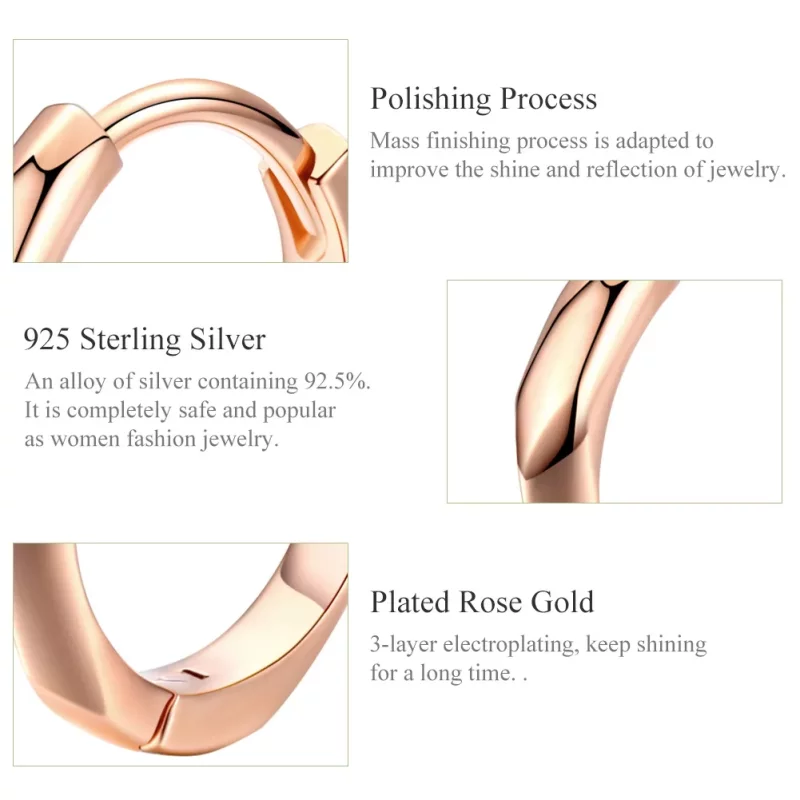 (afbeelding voor) Pandora Style Rose Eenvoudig Oorringen - BSE119 - Bekijken 3