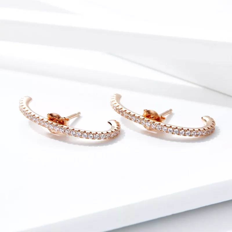 (afbeelding voor) Pandora Style Rose Elegante radialen Oorringen - SCE548 - Bekijken 2