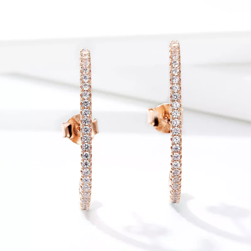 (afbeelding voor) Pandora Style Rose Elegante radialen Oorringen - SCE548 - Bekijken 3