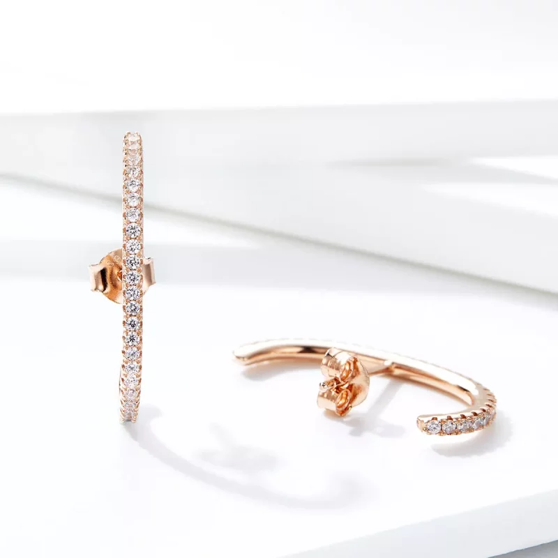 (afbeelding voor) Pandora Style Rose Elegante radialen Oorringen - SCE548 - Bekijken 4
