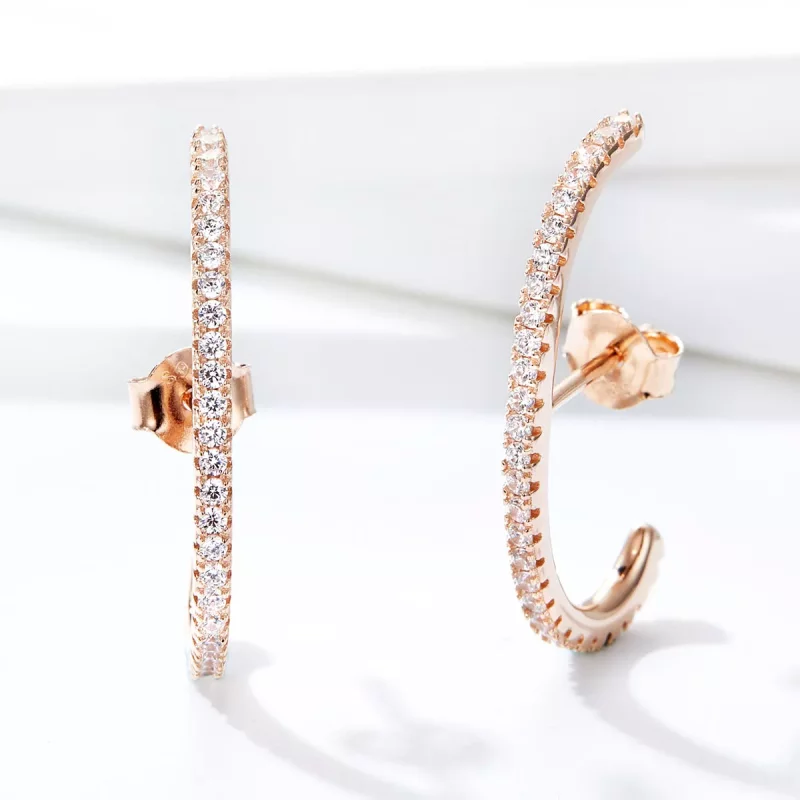 (afbeelding voor) Pandora Style Rose Elegante radialen Oorringen - SCE548 - Bekijken 5