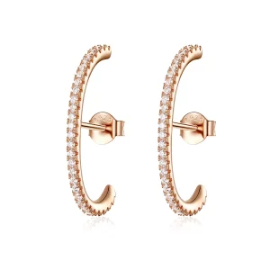 (afbeelding voor) Pandora Style Rose Elegante radialen Oorringen - SCE548