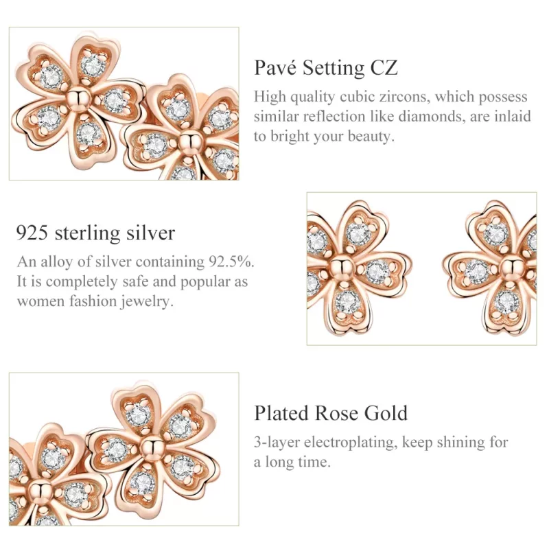 (afbeelding voor) Pandora Style Rose Gecontracteerde Daisy Oorknopjes - SCE419-C - Bekijken 3