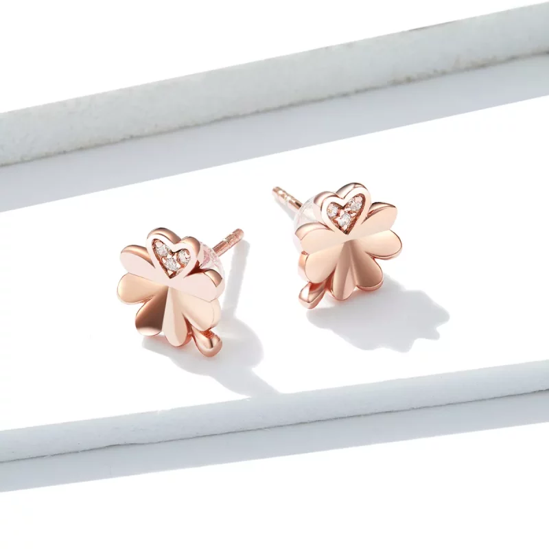 (afbeelding voor) Pandora Style Rose Klaver Oorknopjes - BSE233 - Bekijken 2