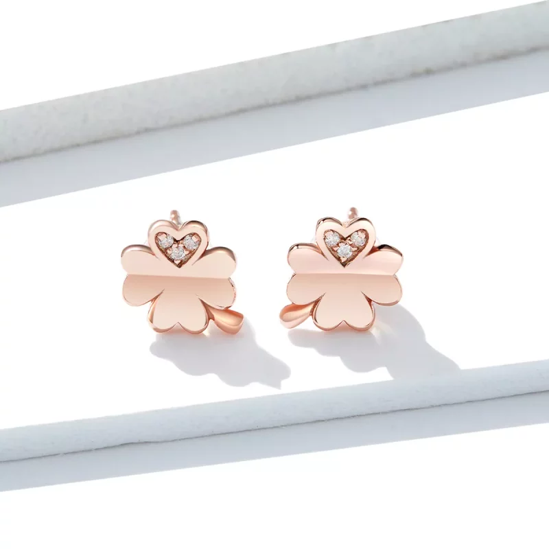 (afbeelding voor) Pandora Style Rose Klaver Oorknopjes - BSE233 - Bekijken 4
