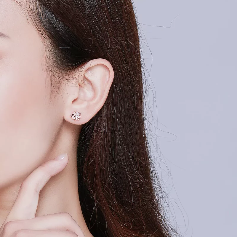 (afbeelding voor) Pandora Style Rose Klaver Oorknopjes - BSE233 - Bekijken 6