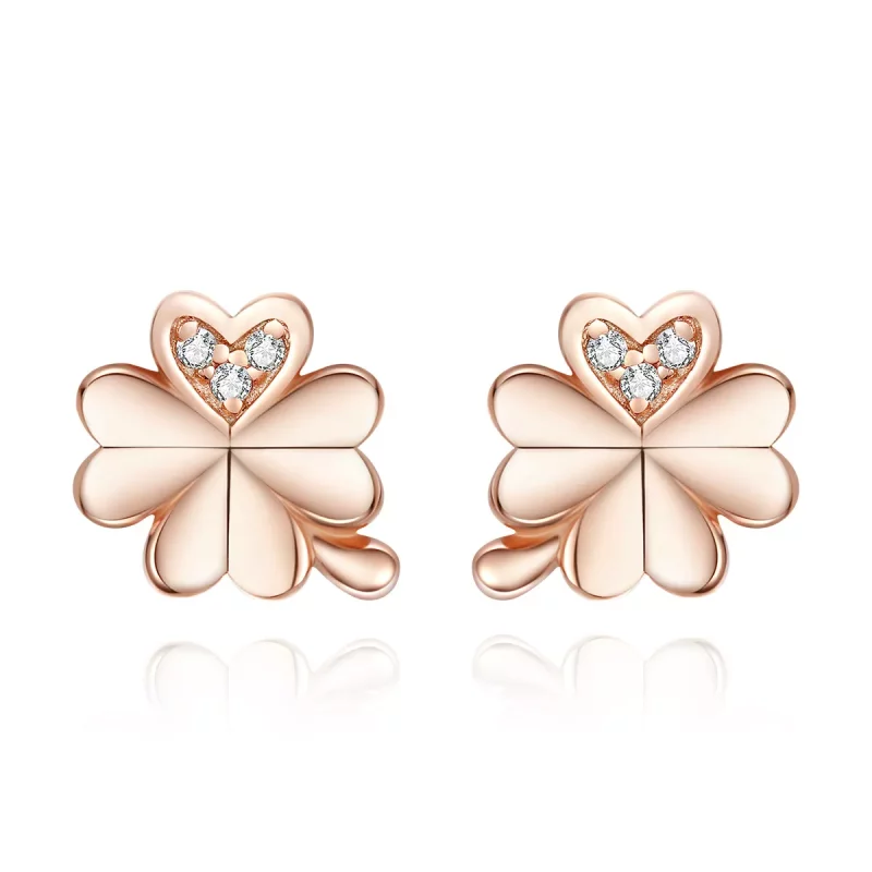(afbeelding voor) Pandora Style Rose Klaver Oorknopjes - BSE233