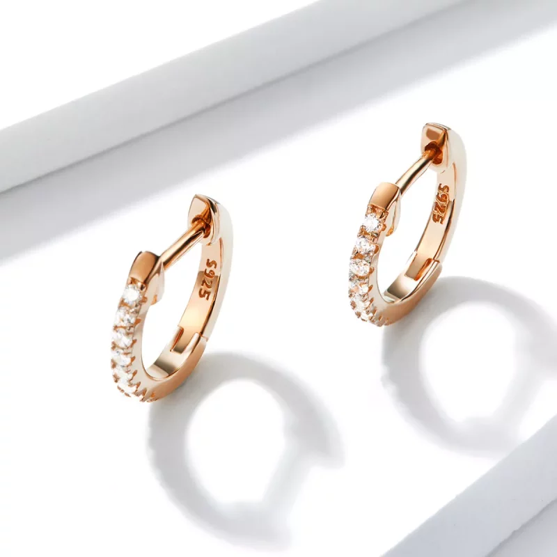 (afbeelding voor) Pandora Style Rose kleine cirkel Oorringen - SCE498-C - Bekijken 2