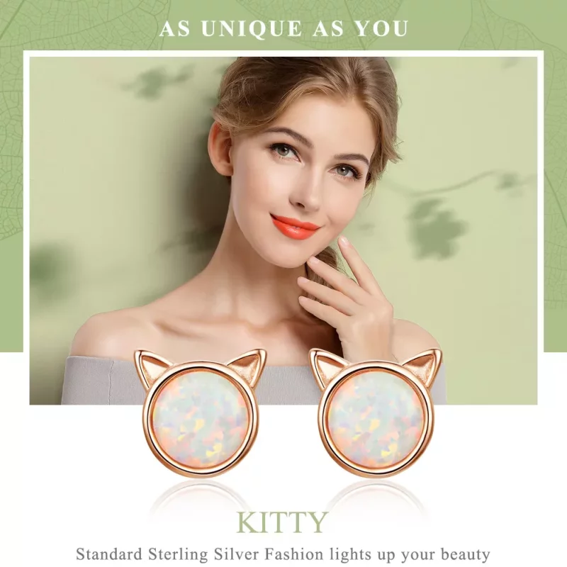 (afbeelding voor) Pandora Style Rose Miauw ster Oorknopjes - SCE538 - Bekijken 2