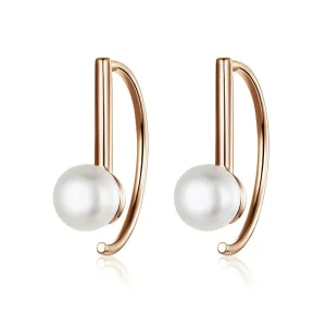 (afbeelding voor) Pandora Style Rose Parel Oorhangers - SCE604