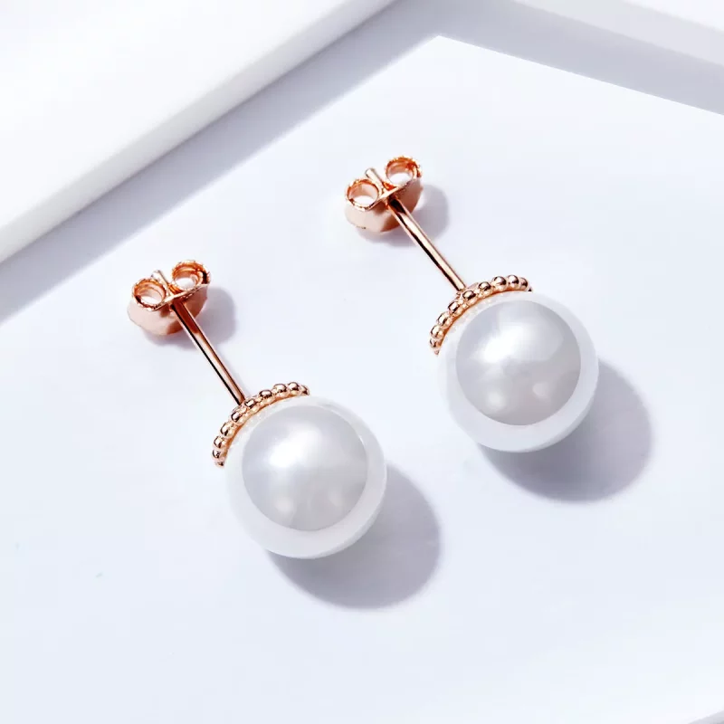 (afbeelding voor) Pandora Style Rose Parel Oorknopjes - SCE609 - Bekijken 2