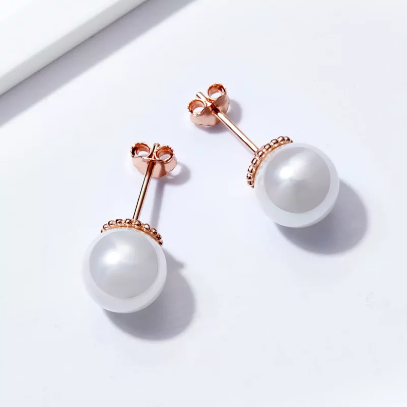 (afbeelding voor) Pandora Style Rose Parel Oorknopjes - SCE609 - Bekijken 4