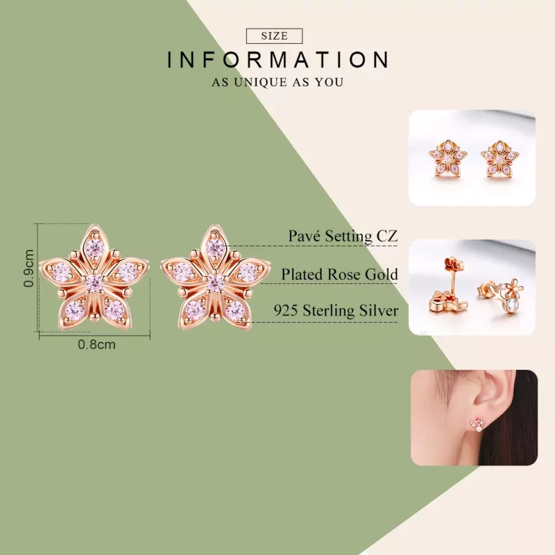 (afbeelding voor) Pandora Style Rose Roze Daisy Oorknopjes - BSE034 - Bekijken 7