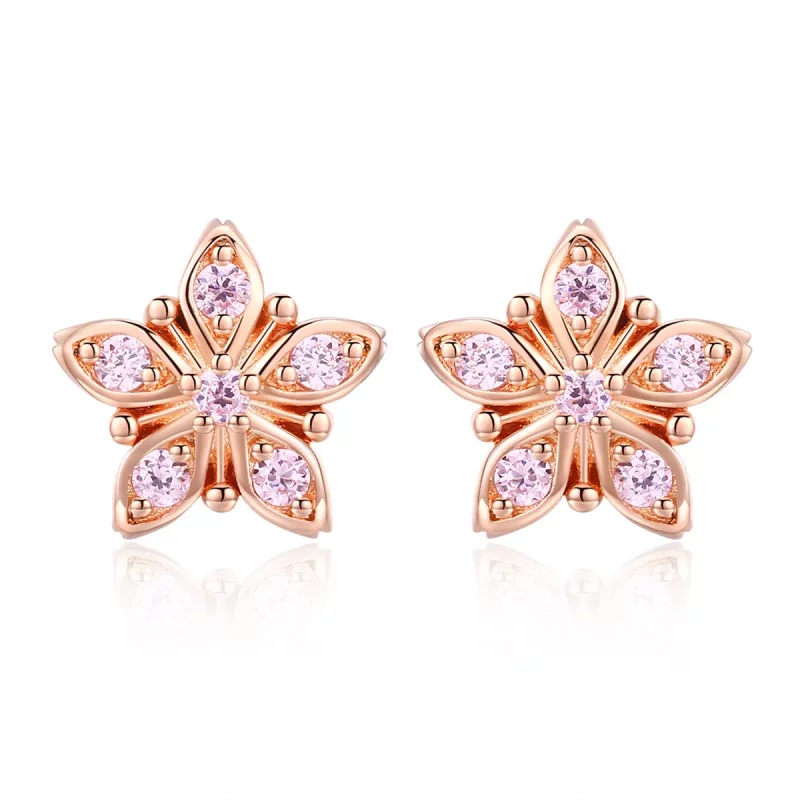 (afbeelding voor) Pandora Style Rose Roze Daisy Oorknopjes - BSE034
