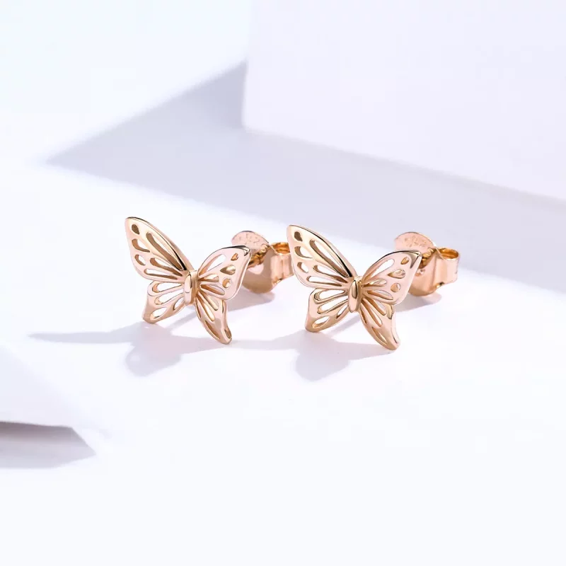 (afbeelding voor) Pandora Style Rose Vlinder Oorknopjes - SCE452-C - Bekijken 2